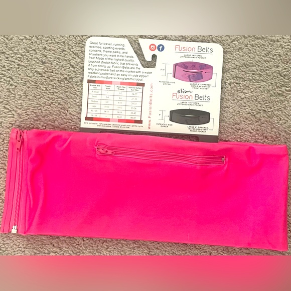 New Fusion Belt with water resistant pocket and easy on side zipper Sz M - Picture 3 of 3